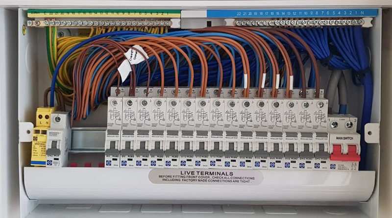 Domestic fuse box example, picture by DX Electrical